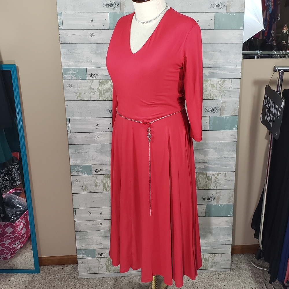 Essential Midi Dress Red Xlarge By A&D
